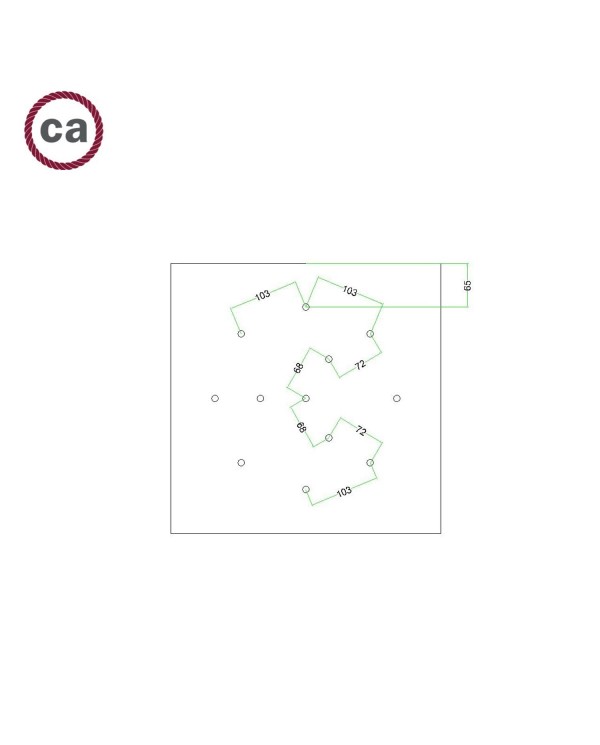 12 Holes - EXTRA LARGE Square Ceiling Canopy Kit - Rose One System