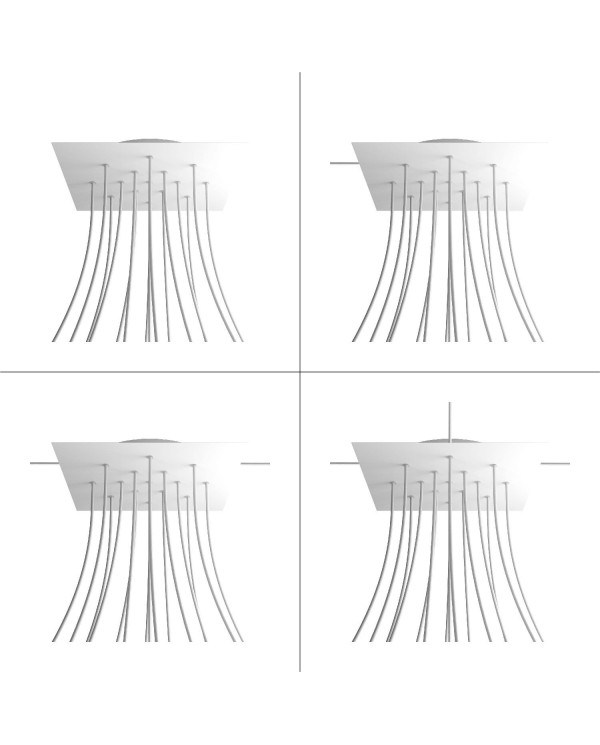 15 Holes - EXTRA LARGE Square Ceiling Canopy Kit - Rose One System